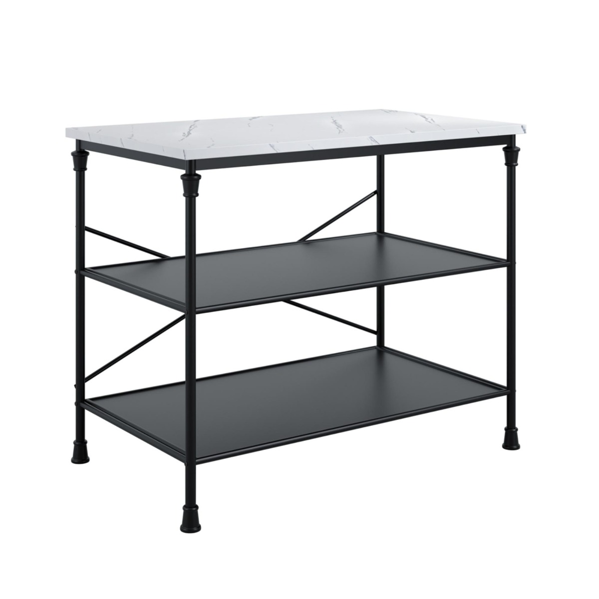 Sergio Kitchen Island - Marble Effect