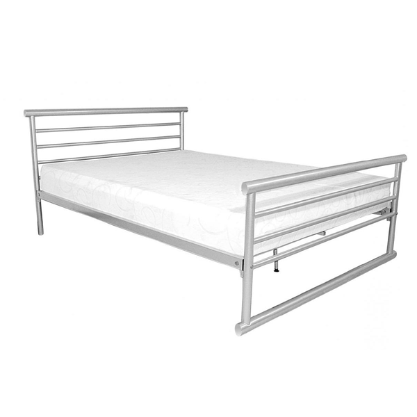 Dorchester Metal Frame Single Bed - Silver