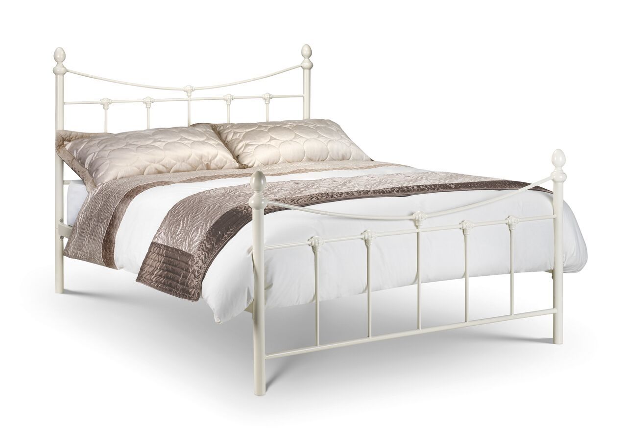 Rebecca Stone White Metal Bed - Single 3ft
