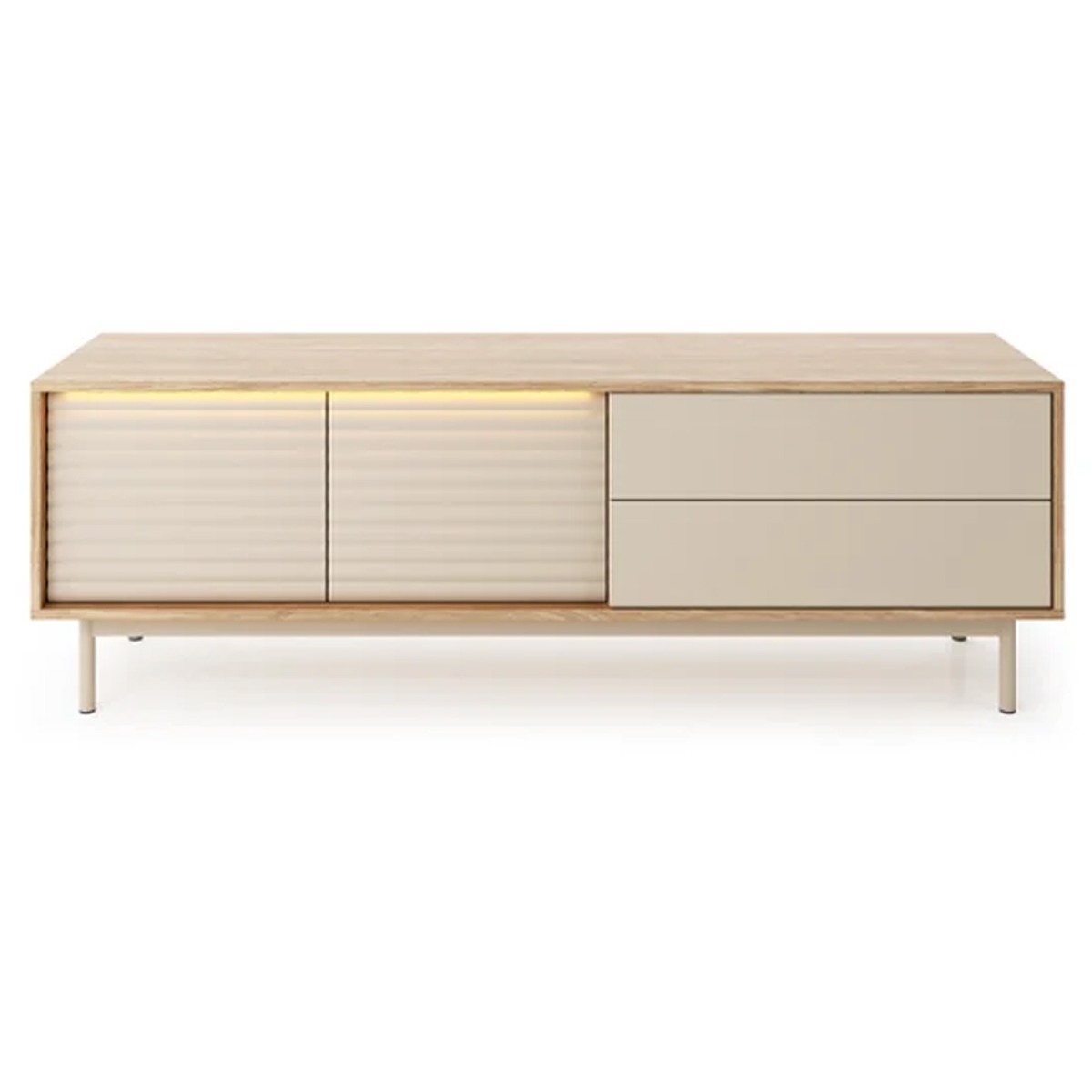 FINA TV Unit 160cm - Oak with Beige