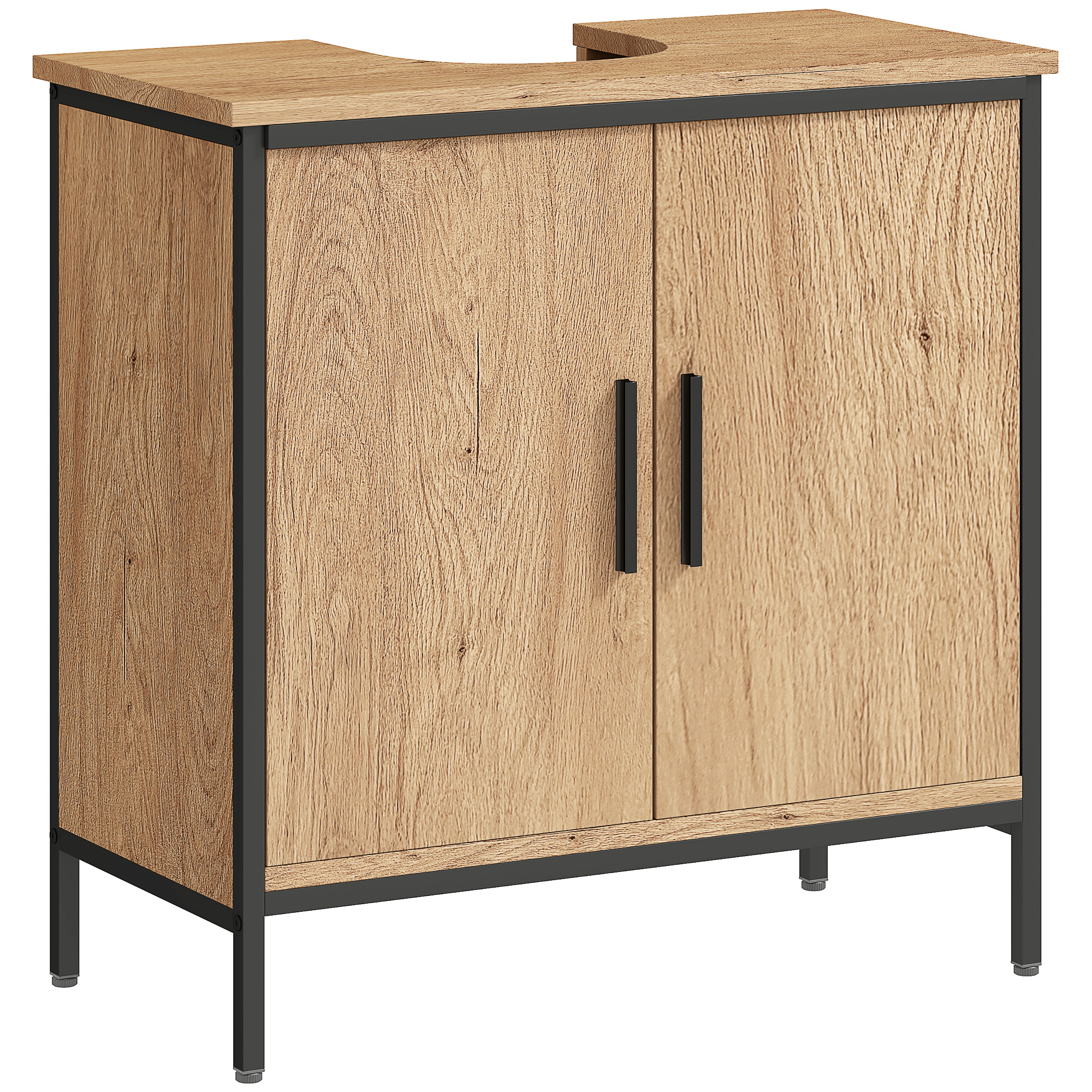 HERON Bathroom Vanity Unit Under Sink Storage Cabinet Oak