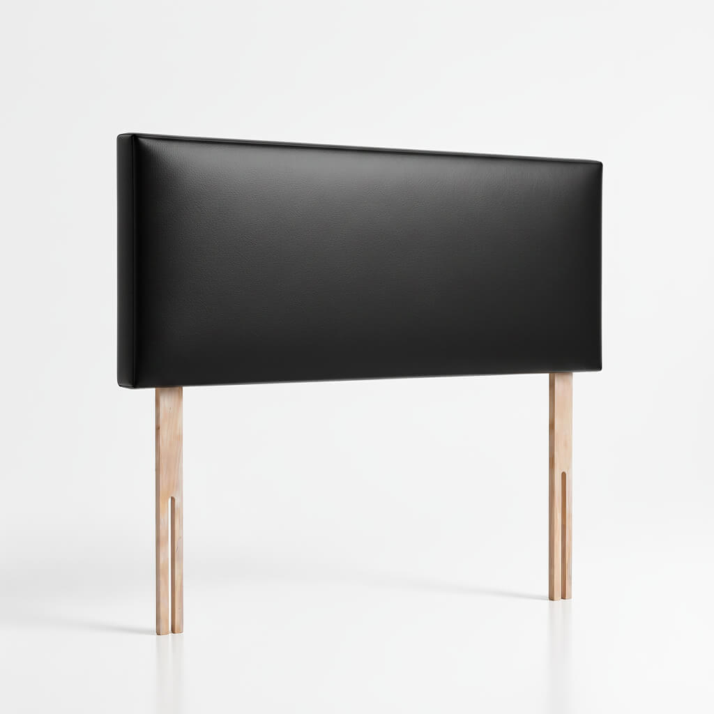 Chester Leather Effec High-Appeal Wooden Frame Headboard Kingsize - Black