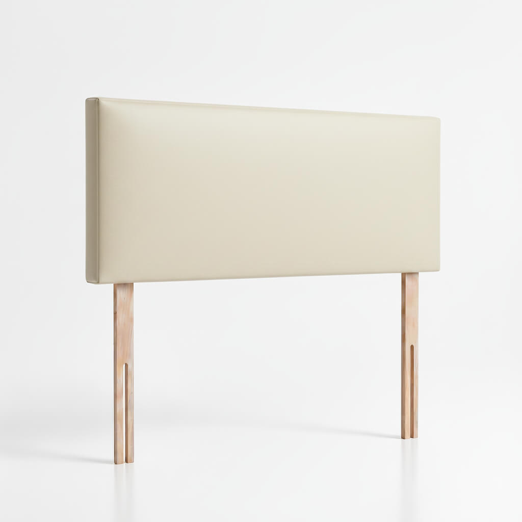 Chester Leather Effec High-Appeal Wooden Frame Headboard Kingsize - Cream