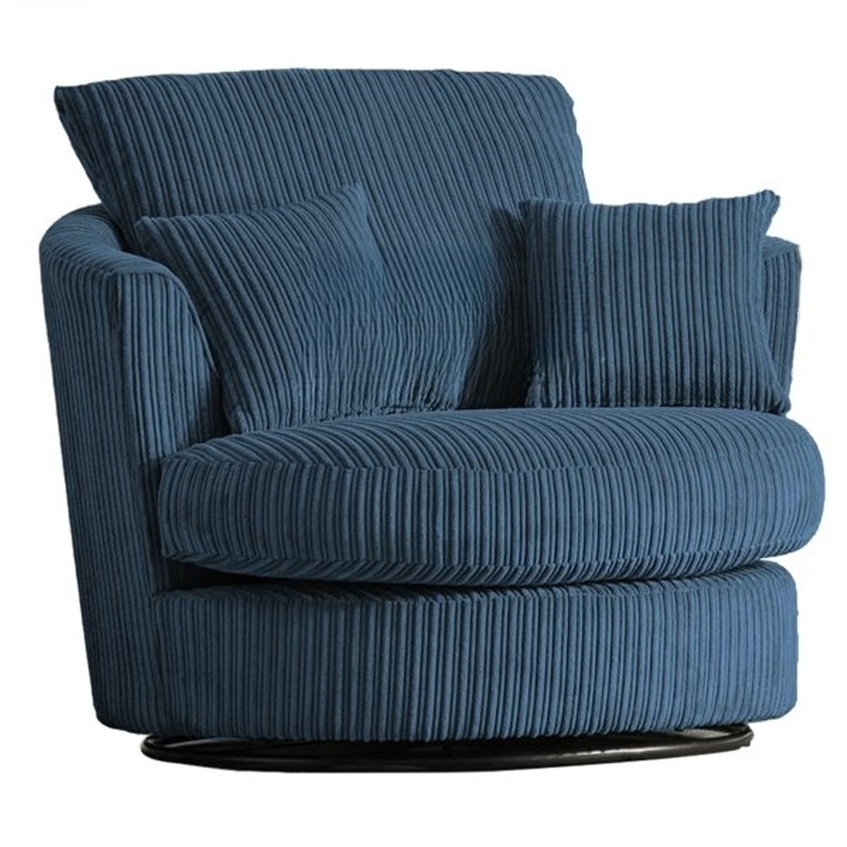 OXFORD Jumbo Cord Swivel Chair - Blue