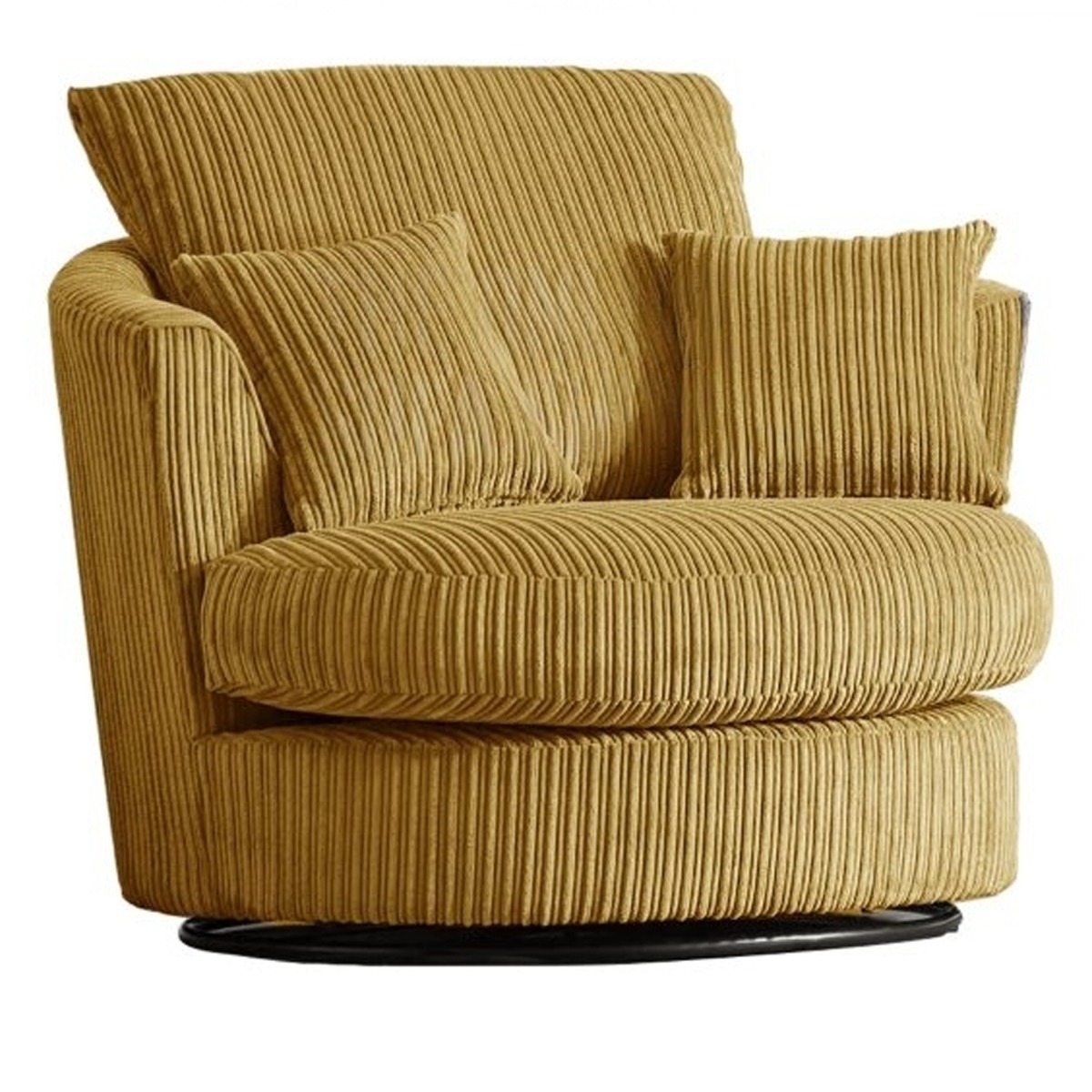 OXFORD Jumbo Cord Swivel Chair - Mustard