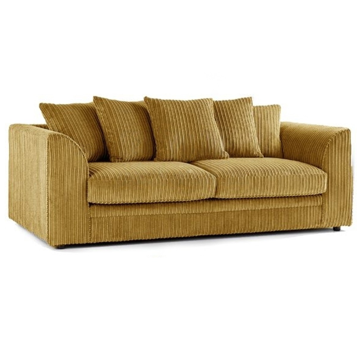 OXFORD Jumbo Cord 3 Seater Scatterback Sofa - Mustard