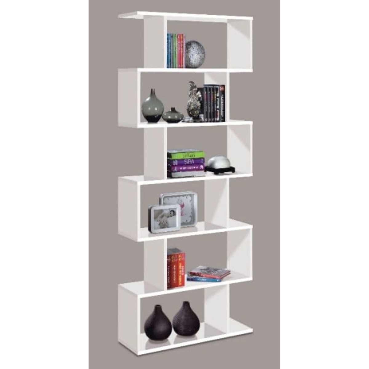 Webber Modern Tall Bookcase - White Gloss