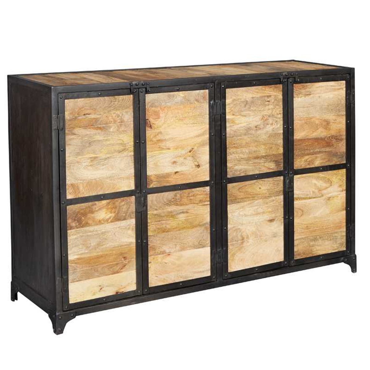 Nigel Black Metal Large Sideboard with 4 Door