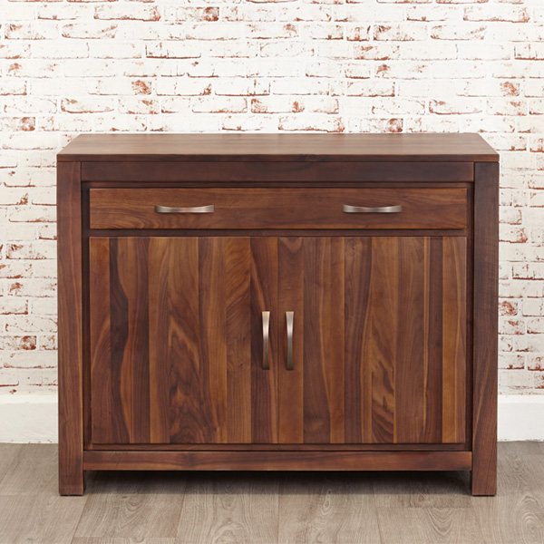 Carroll Walnut Hidden Office Computer Desk with Door and Drawer
