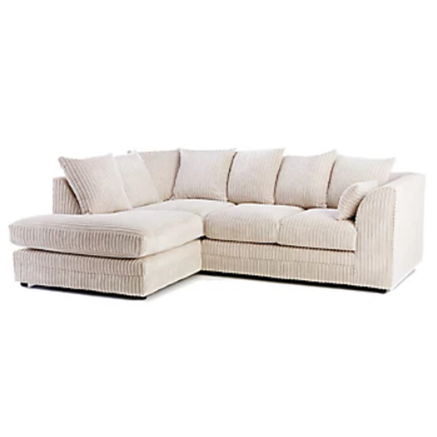 DANIEL Jumbo Cord 4 Seater Corner Sofa - L Shaped - Left Hand Facing - Cream