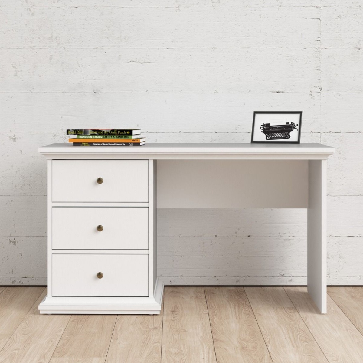 Ewelina Modern Design 3 Drawer Computer Desk - White
