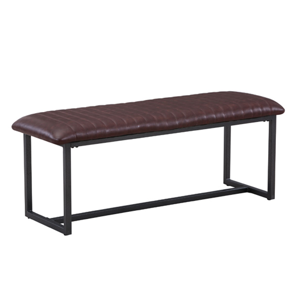 Doyle Elegance Vintage Leather Dining Bench - Brown