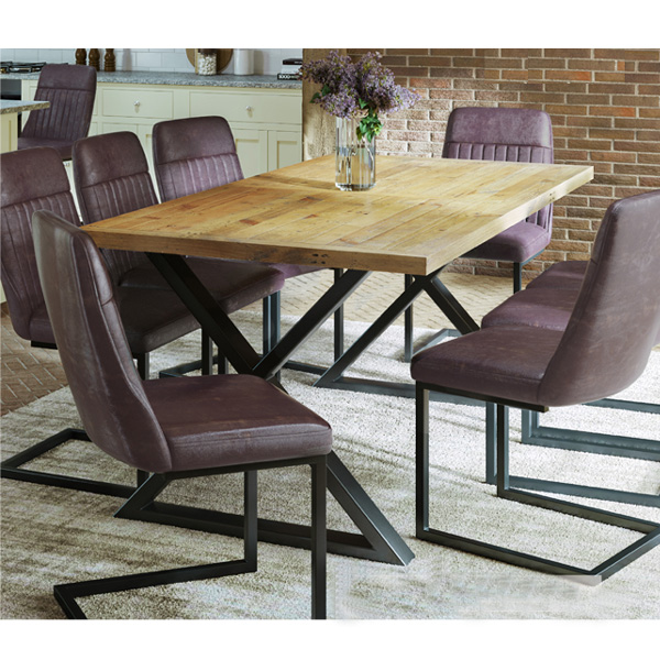 Doyle Elegance Rustic Medium Dining Table - Natural Wood