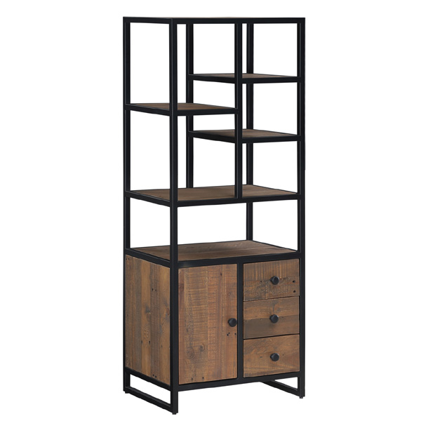 Hayley Modular Reclaimed Wood Display Unit with Cupboard and Shelves