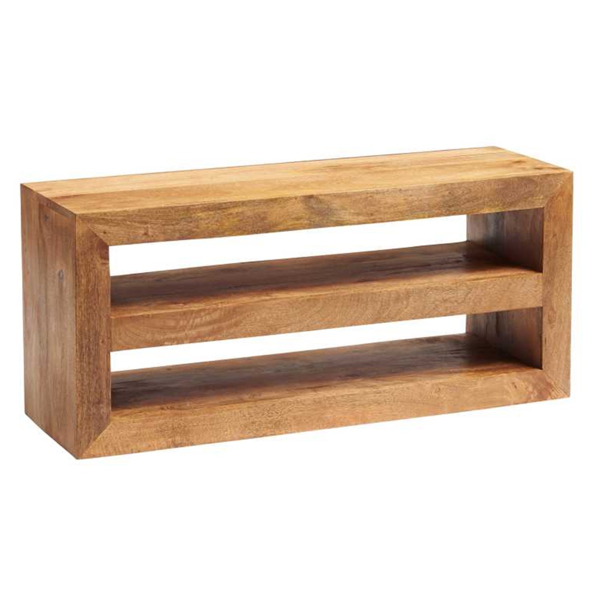 Stella Light Mango Wood Open Media Unit - Matt Finish