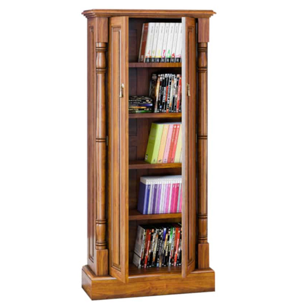 Patricia Double Door DVD and CD Storage Cupboard- Mahogany Finish