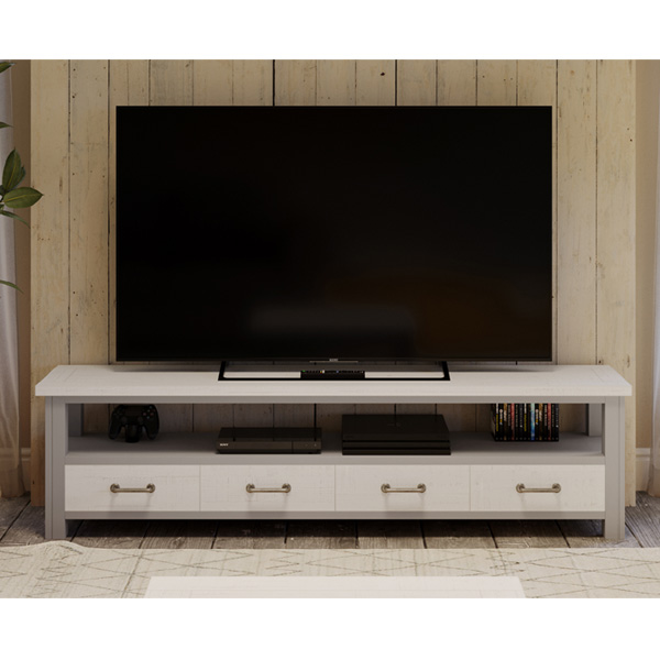 Ronald Grey Range Large TV Unit Stand with 4 Drawer and Open Shelf