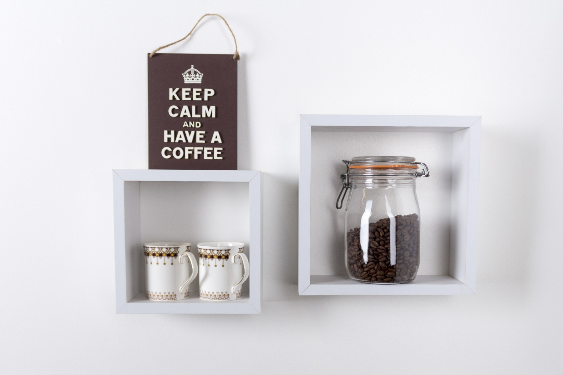 Hudson 2PC Floating Display Shelf Cubes - Matt White