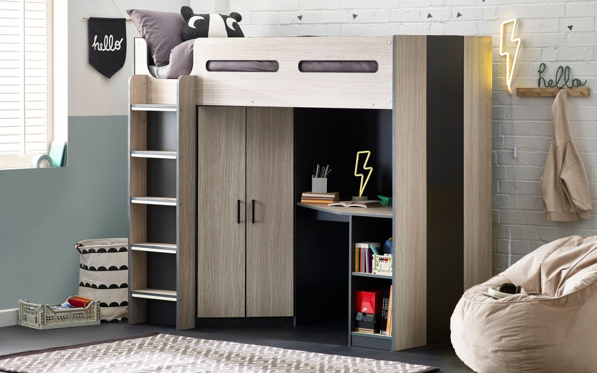 Hercules High Sleeper - Woodgrain & Anthracite