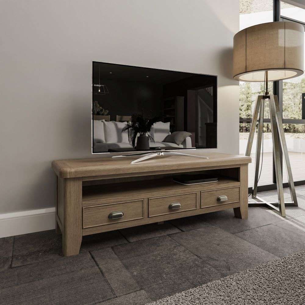 Norfolk Large TV Unit - Smoked Oak
