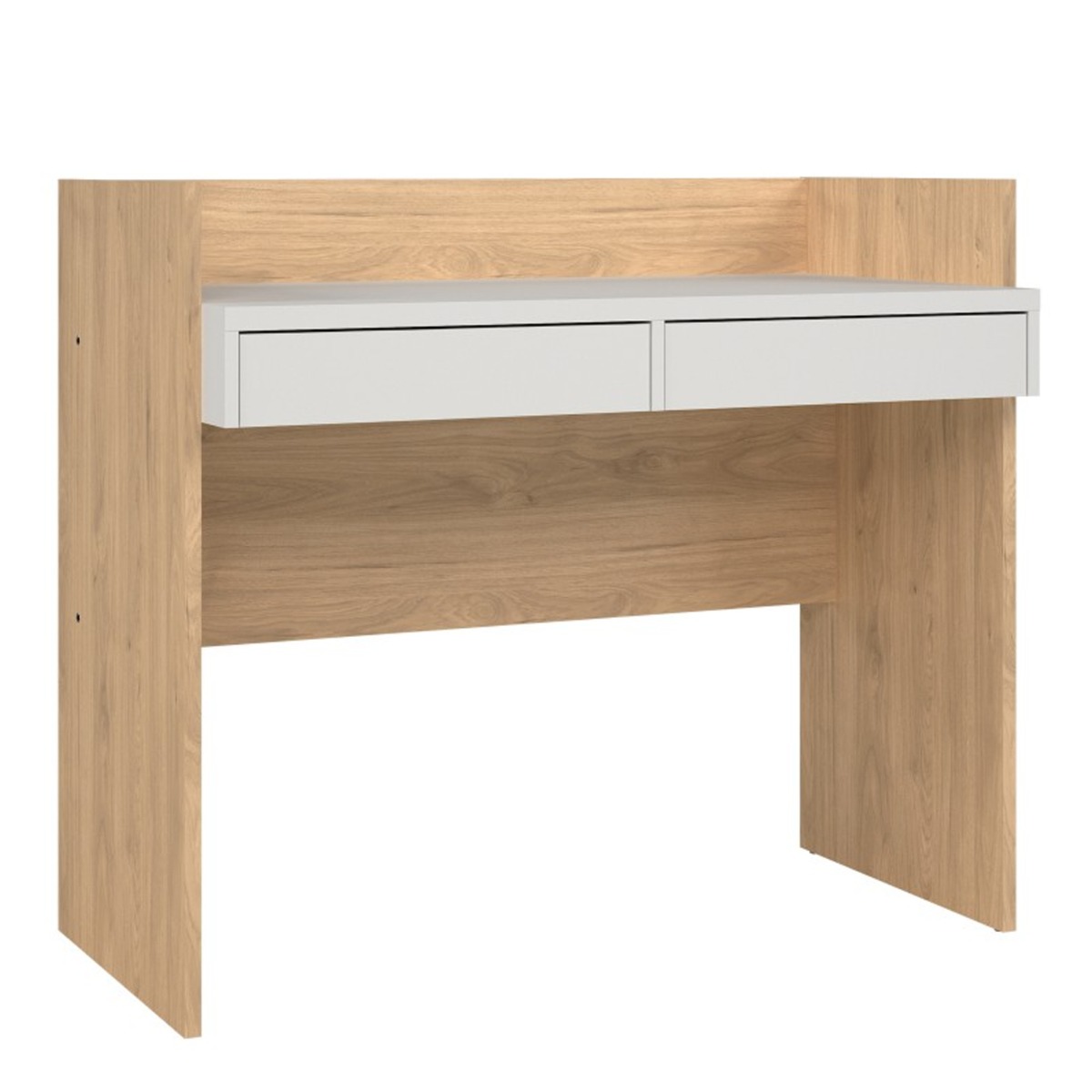 2 Drawers Classic Computer Desk - Oak with White