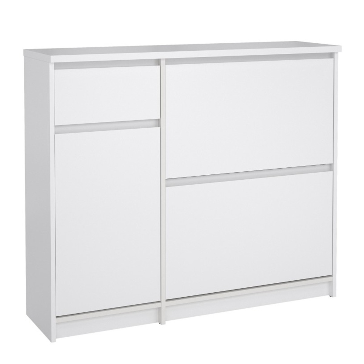 Lottie Shoe Cabinet with Door and Drawer - White High Gloss