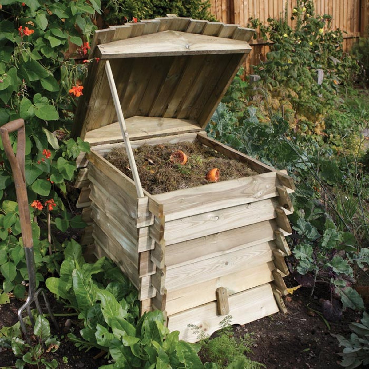 Natural Timber Storage Box with Lid Stay and Removable Bottom - 211L Capacity