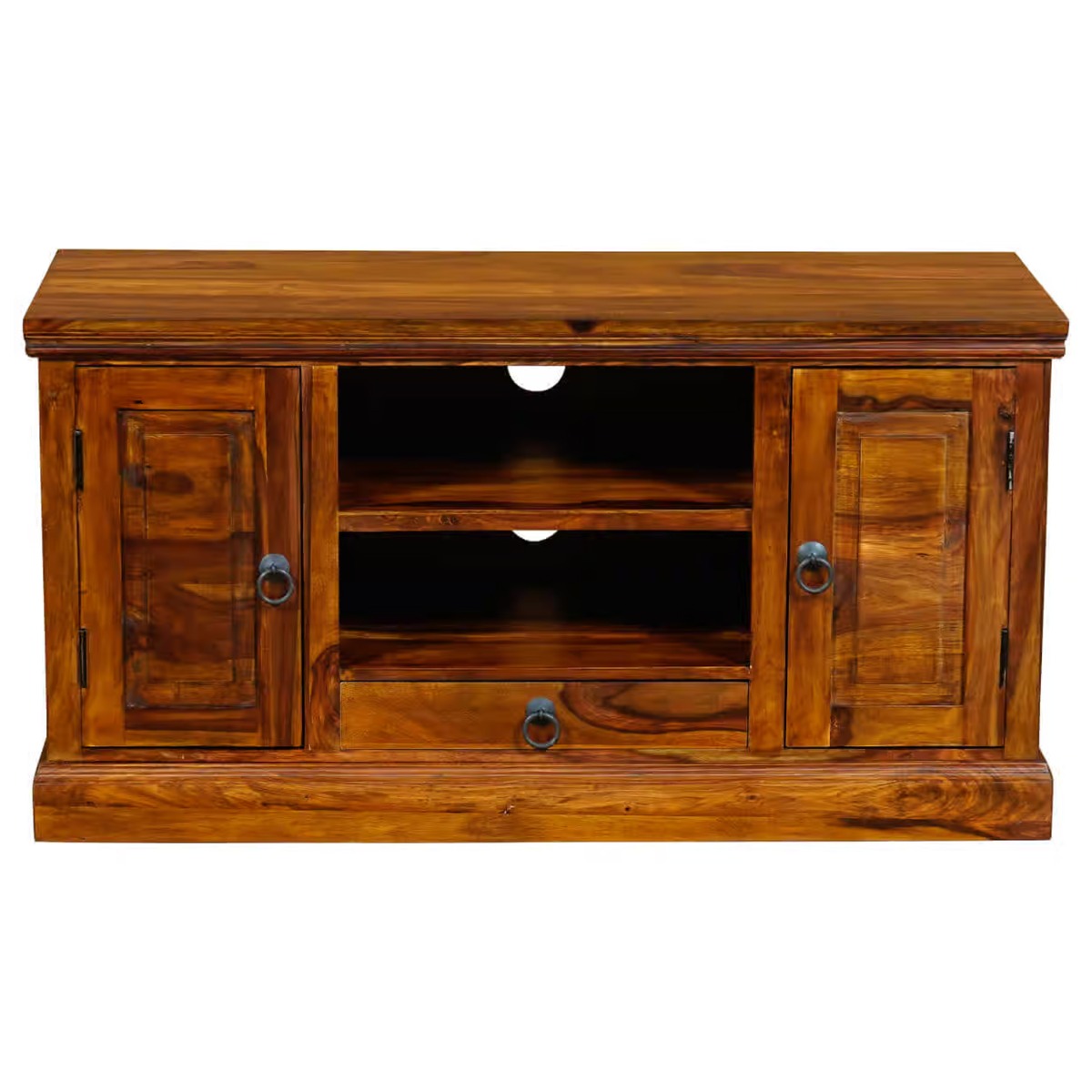 Solid Sheesham Wood Plasma TV Unit 115cm - Brown