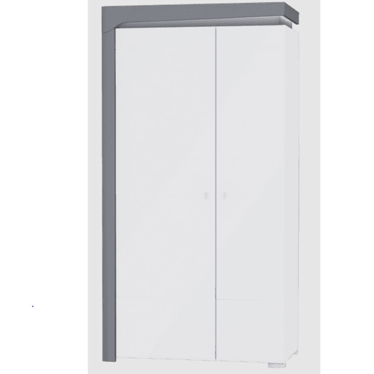 BARRON 2 Door Wardrobe Grey and White - 102cm