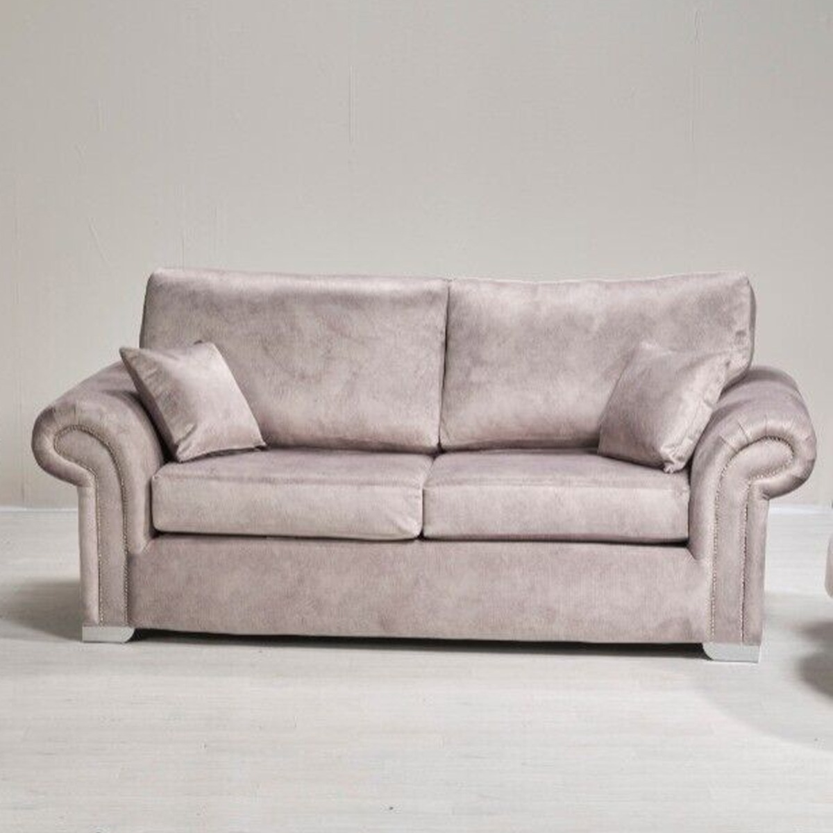 LYNDA Dapple Fabric 2 Seater Fullback Sofa - Silver