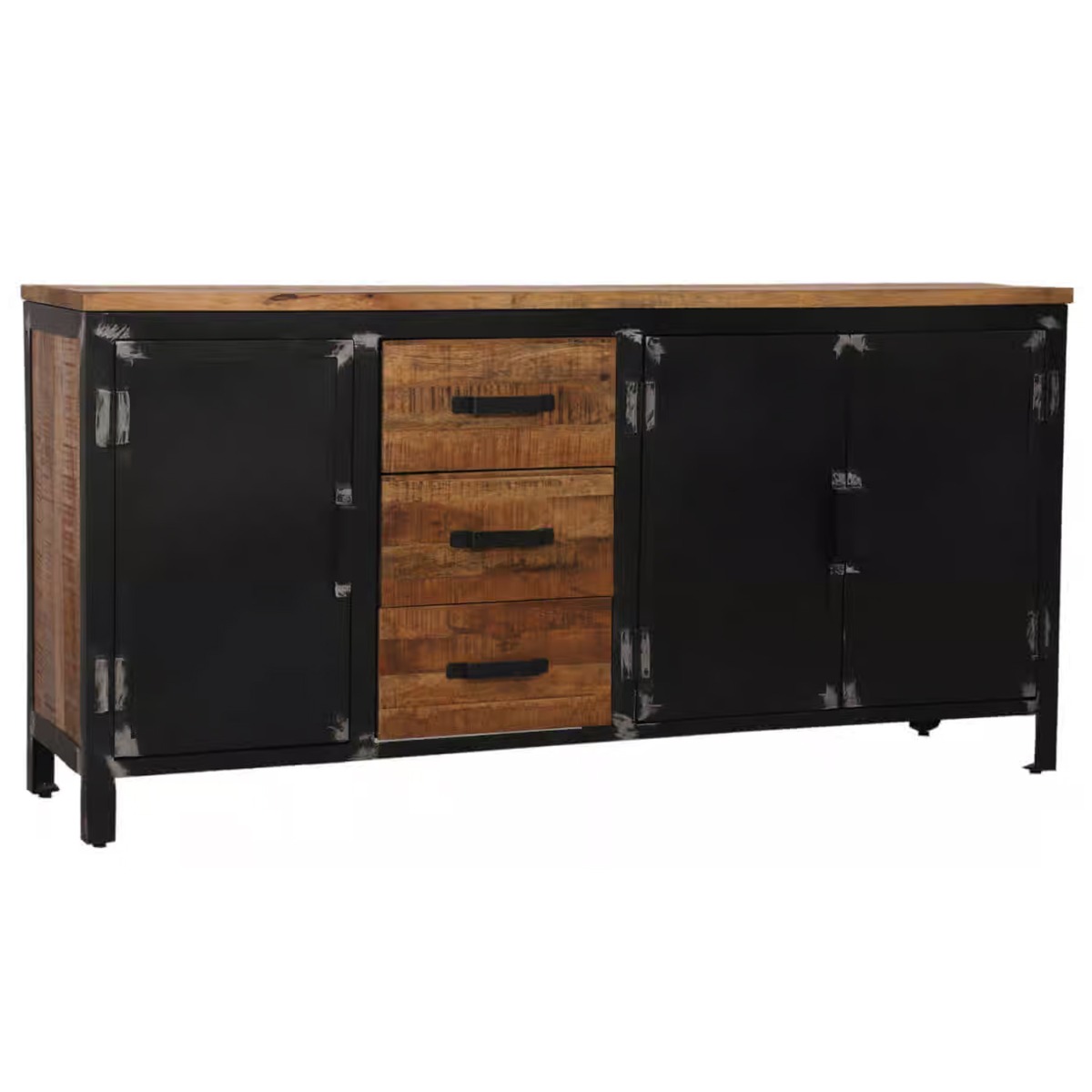 Sefton Industrial Large Sideboard with Door and Drawer - Brown