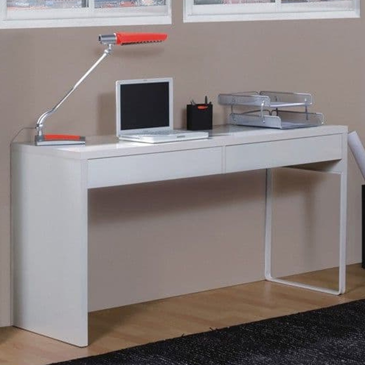 Burleigh 2 Drawers Computer Desk - White Finish