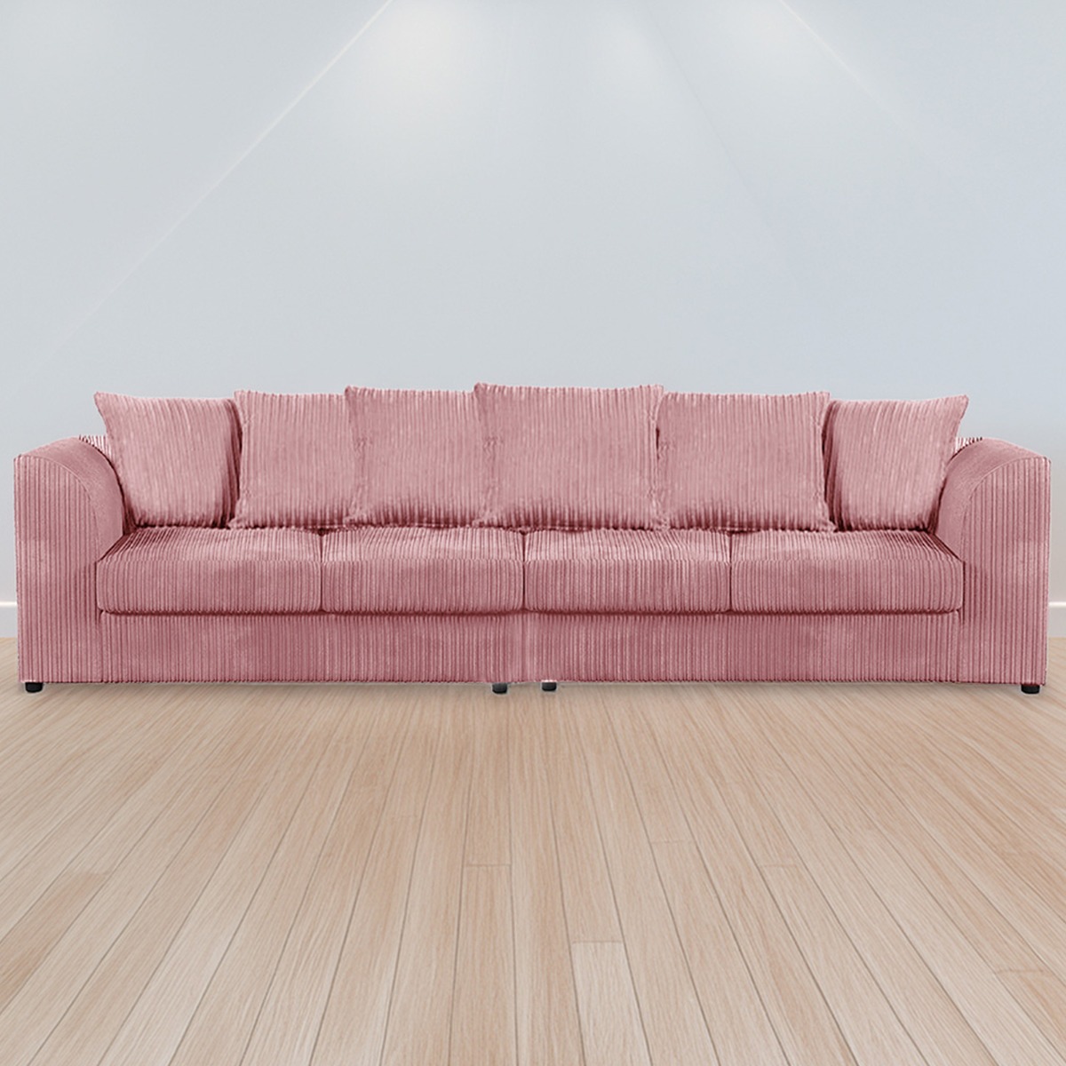 Desmond Jumbo Cord 4 Seater Scatterback Sofa - Pink