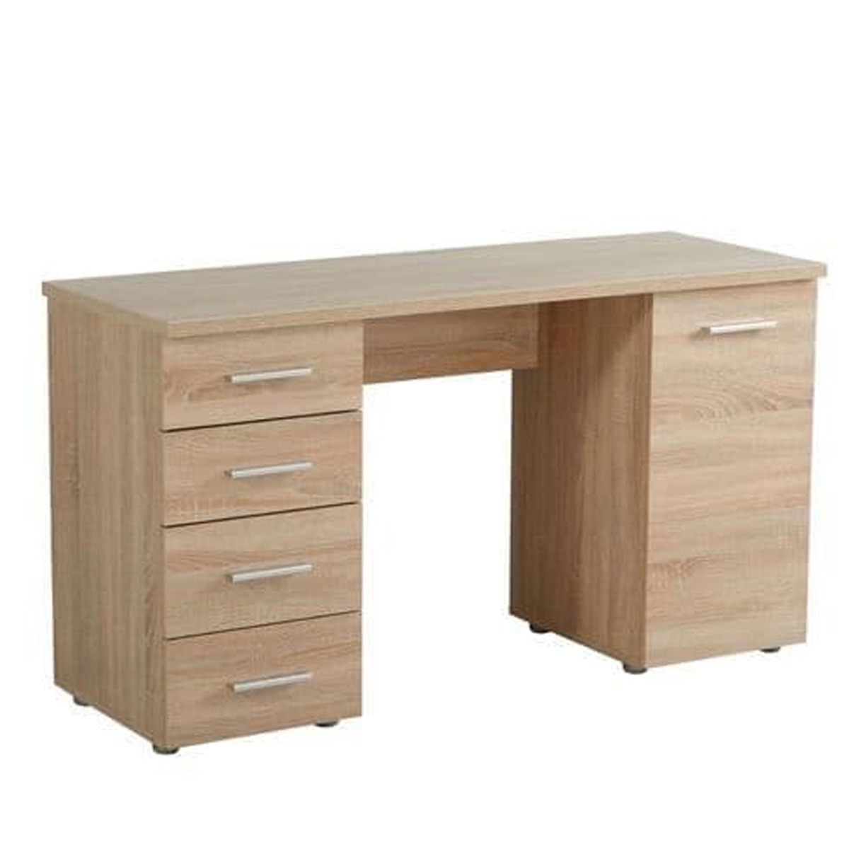 Modern Sleek Design 4 Drawers Computer Desk - Oak Effect