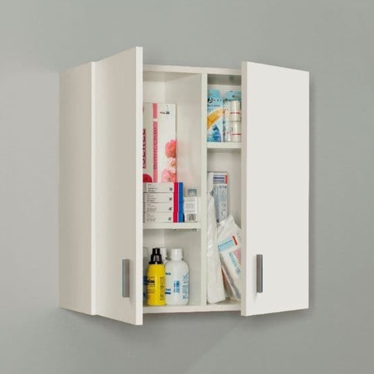 Amanda Sleek Design Wall Mounted Bathroom Storage Cupboard - Matt White