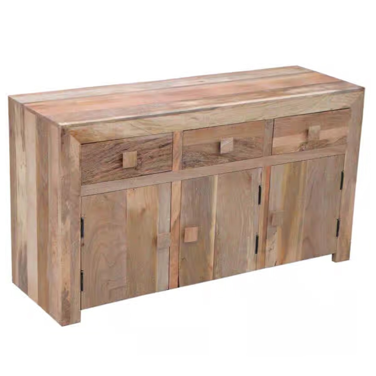 Delta Light Mango Wood Sideboard with 3 Door and 3 Drawer - Light Wood Tone