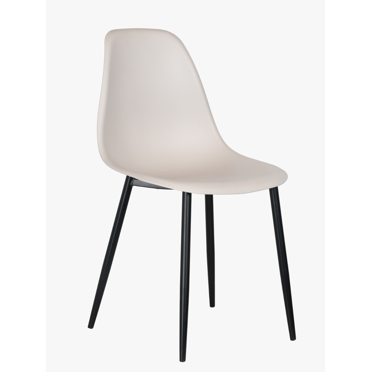 Black Metal Legs Frame Curve Chair Calico Plastic Seat - Set of 2