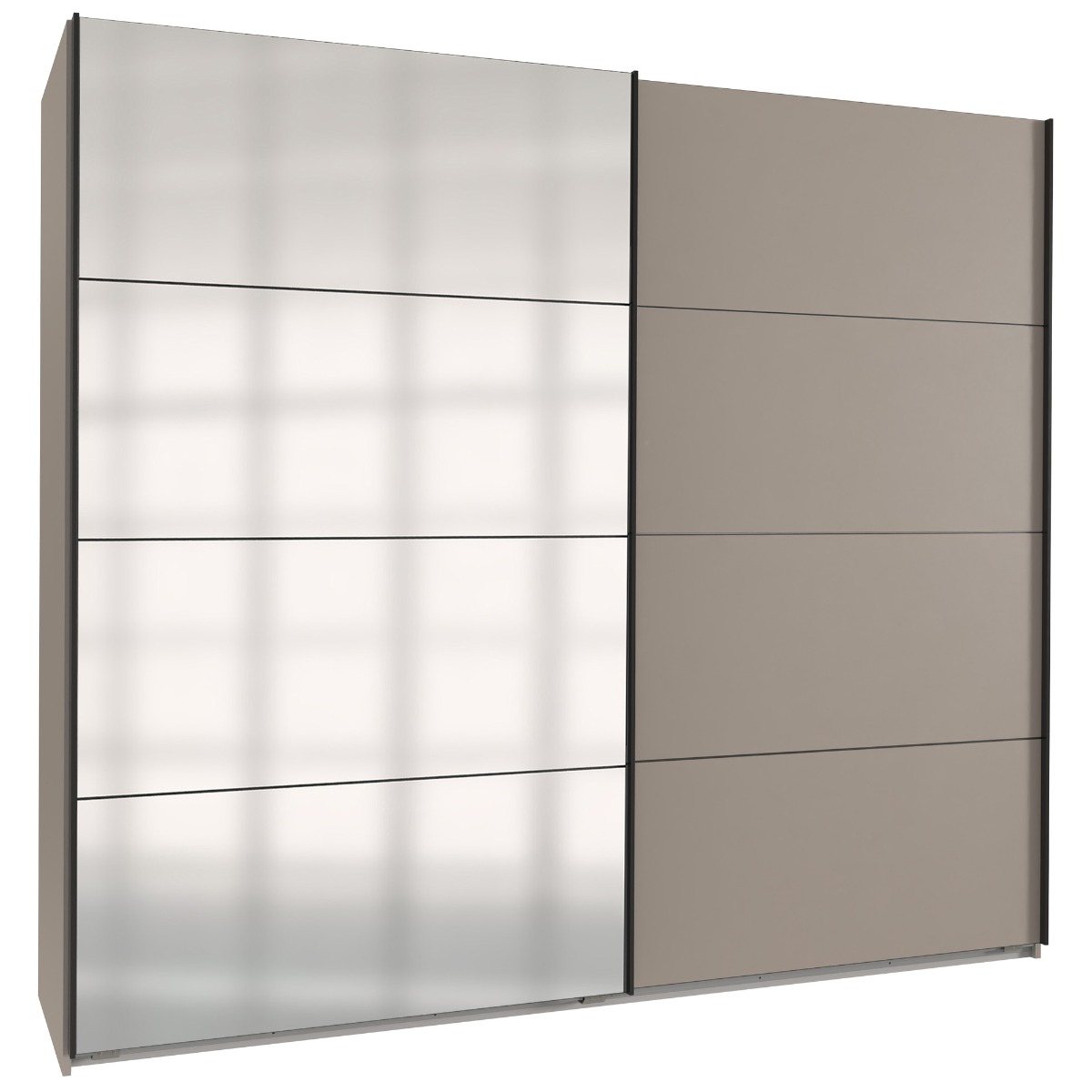 ANVAST 2 Door Mirrored Sliding Wardrobe Grey - 180cm