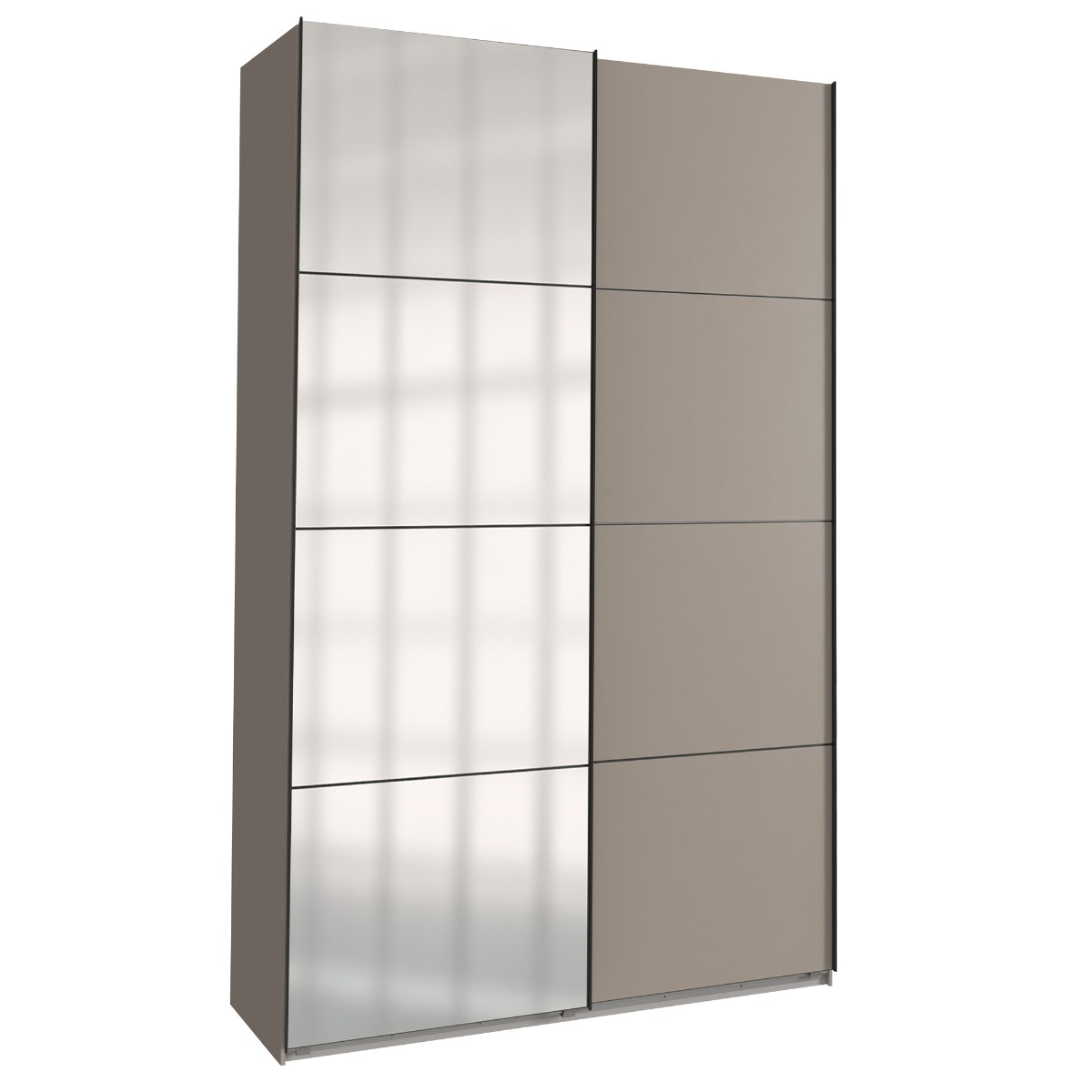 ANVAST 2 Door Mirrored Sliding Wardrobe Grey - 135cm