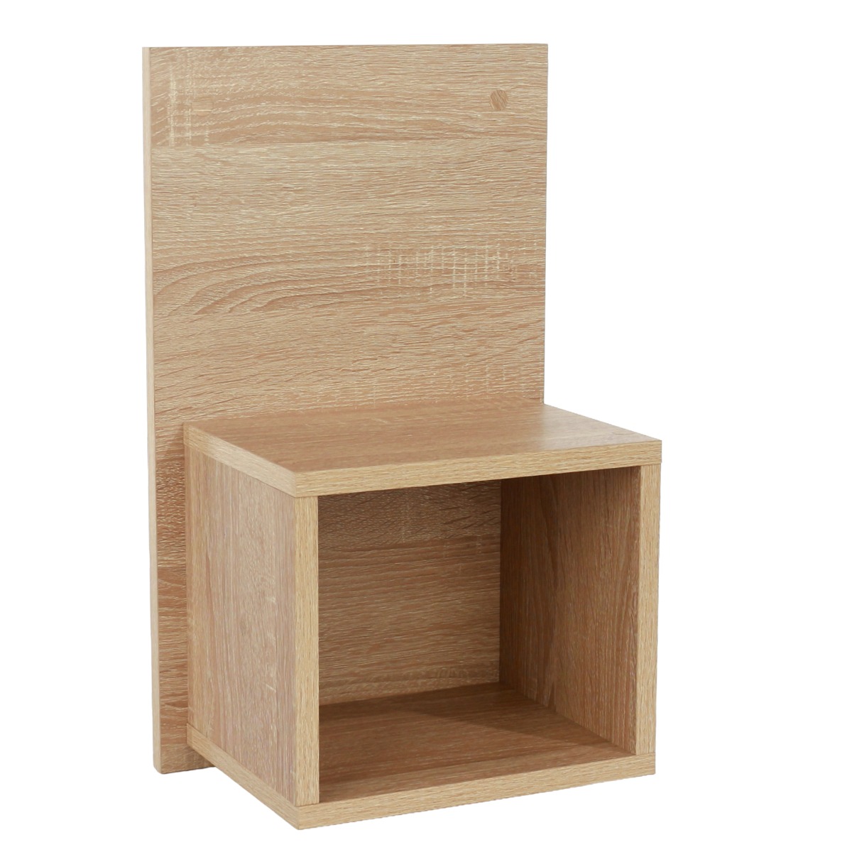 ASHBOURNE Small Narrow Wood Bedside Table Pair Wall-Mounted - Oak Effect