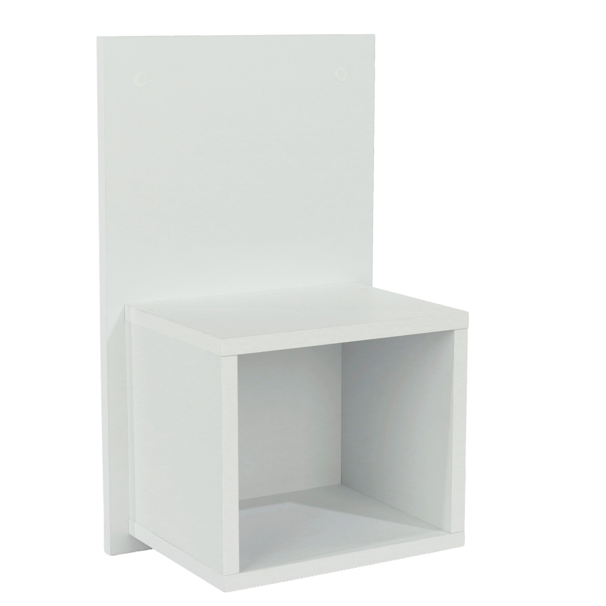 ASHBOURNE Small Narrow Wood Bedside Table Pair Wall-Mounted - White