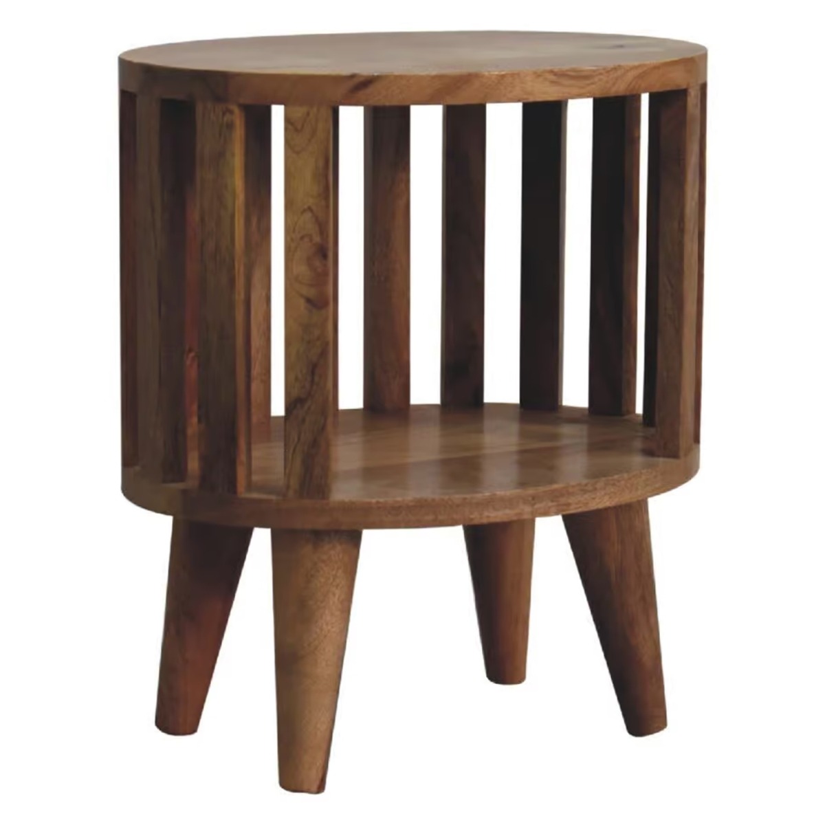 Bedside Table - CONTEMPORARY Single Shelf Nightstand Oak 36cm