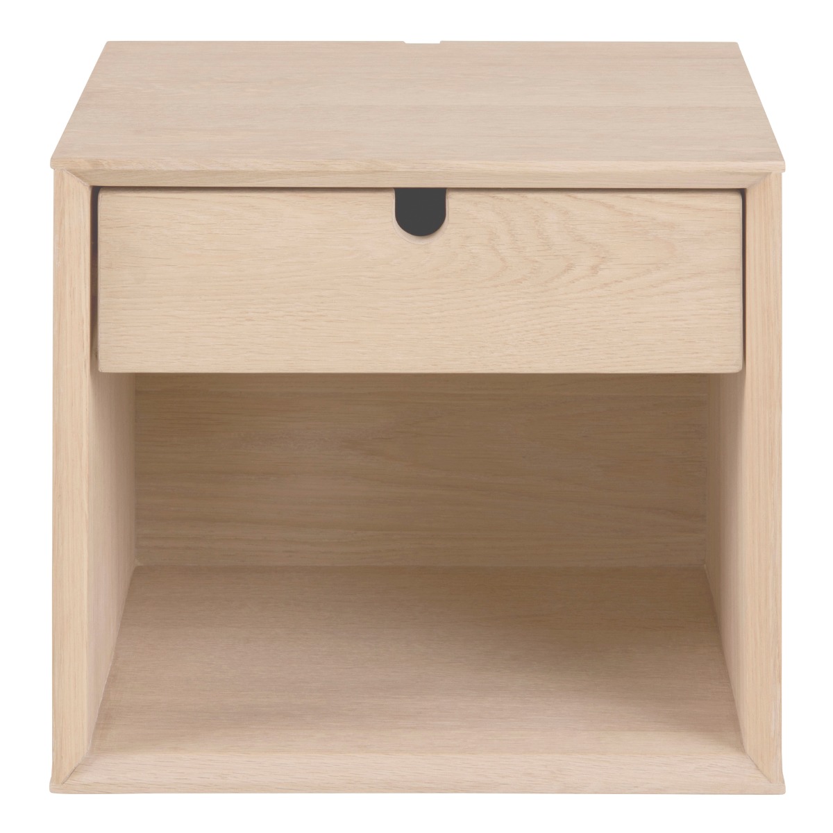 Bedside Table - CENTURY 1 Drawer Wall Mounted Nightstand White Oak 37cm