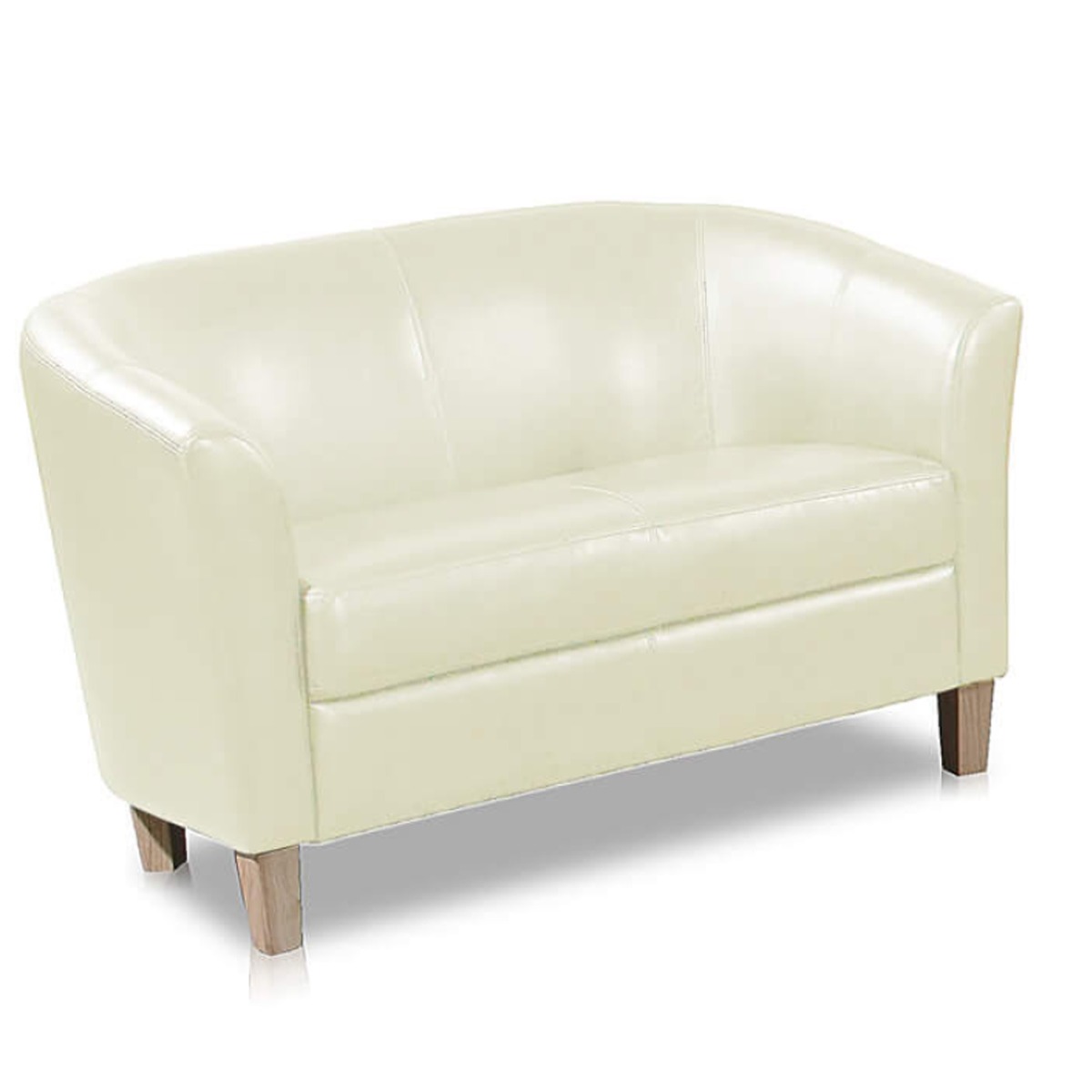 Bexhill 2 Seater Faux Leather Sofa - Cream