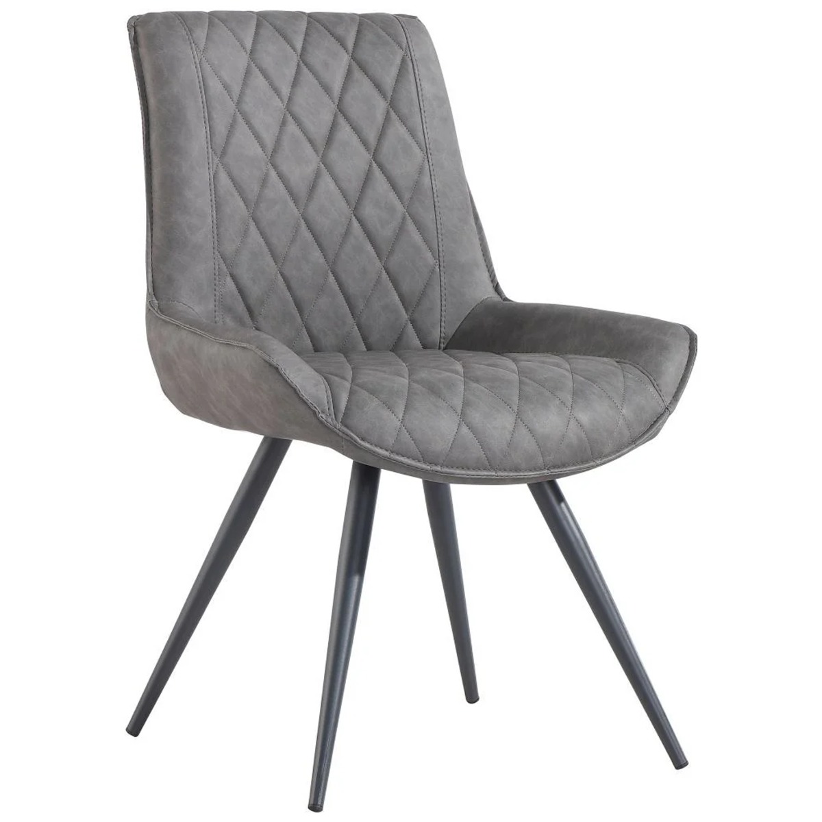 MARVON Faux Leather Dining Chair Set of 2 - Grey