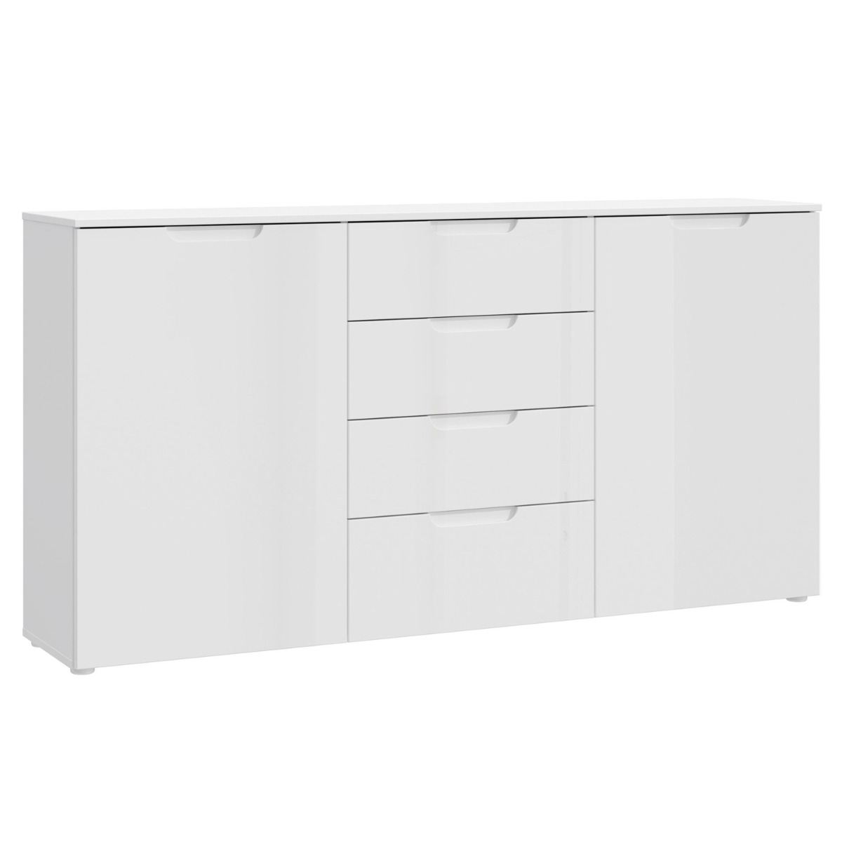 ARUN 2 Door Sideboard with 4 Drawers - Gloss White