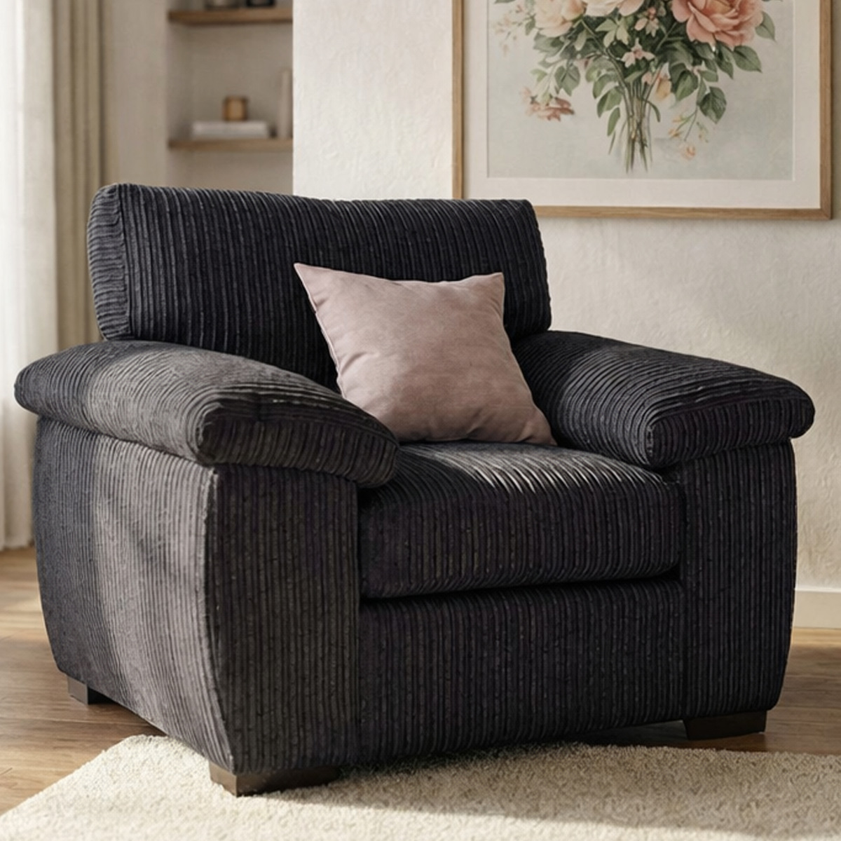 CORDURA Jumbo Cord Armchair - Black