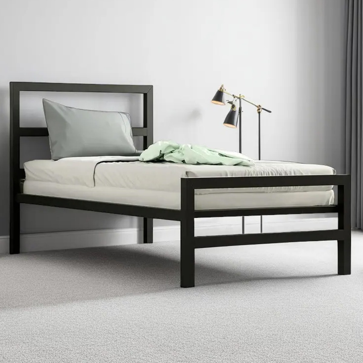 Eaton Contract Mesh Metal Bed - 3ft Single Black