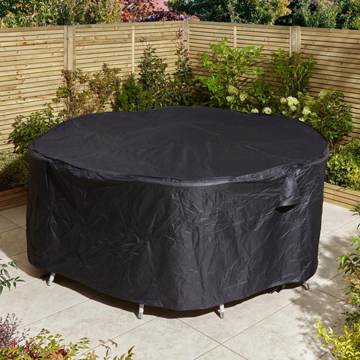 Valerie All Weather Outdoor Round Furniture Black Cover with UV Protection - 250x93cm