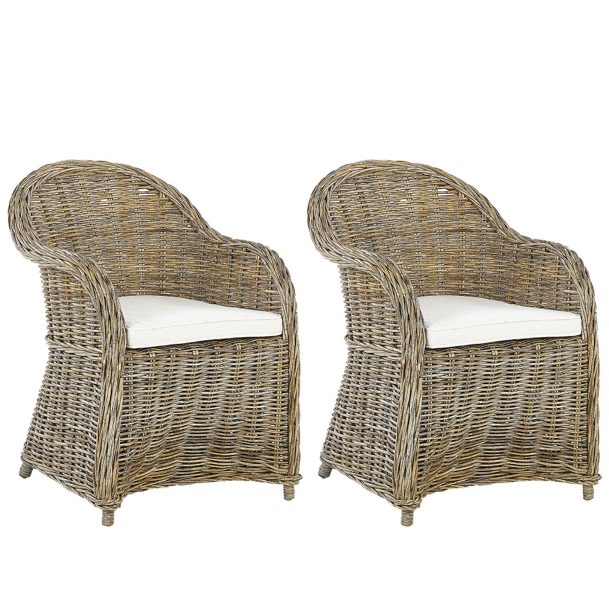 Set of 2 Rattan Garden Chairs Natural SUSUA